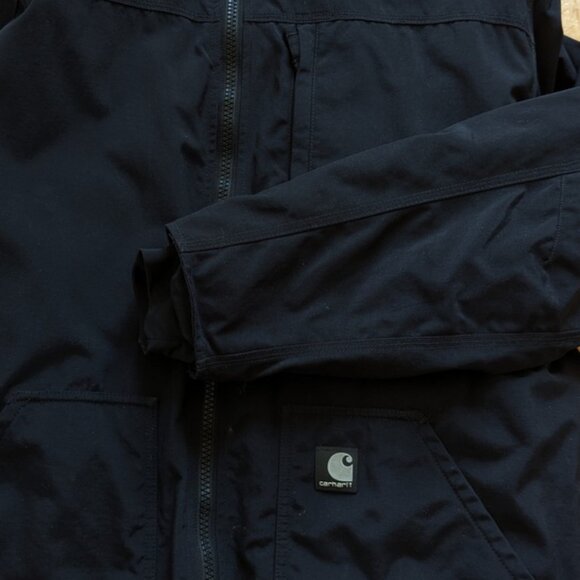 Carhartt Jacket Mens Corduroy Collar Fleece Lined Nylon Black Zip J199? 3XL - Picture 8 of 16